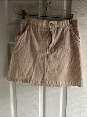 Hollister Beige Corduroy Mini Skirt